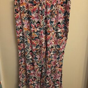 Robert Louis Multicolor Floral Wide Leg Flowy Pants. Womans XL
